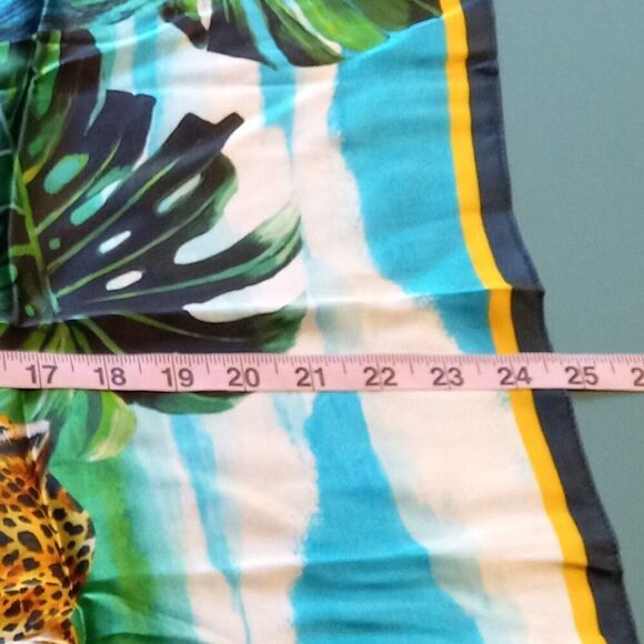 NWT Scarf Me Multicolor 100% Silk Jungle Cat Scarf Kitsch Countrycore - Picture 5 of 8
